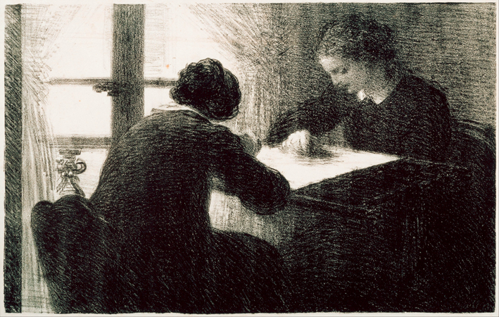  方丹·拉图尔 Fantin-Latour 工作的女人 Henri Fantin-Latour Still Life (6)